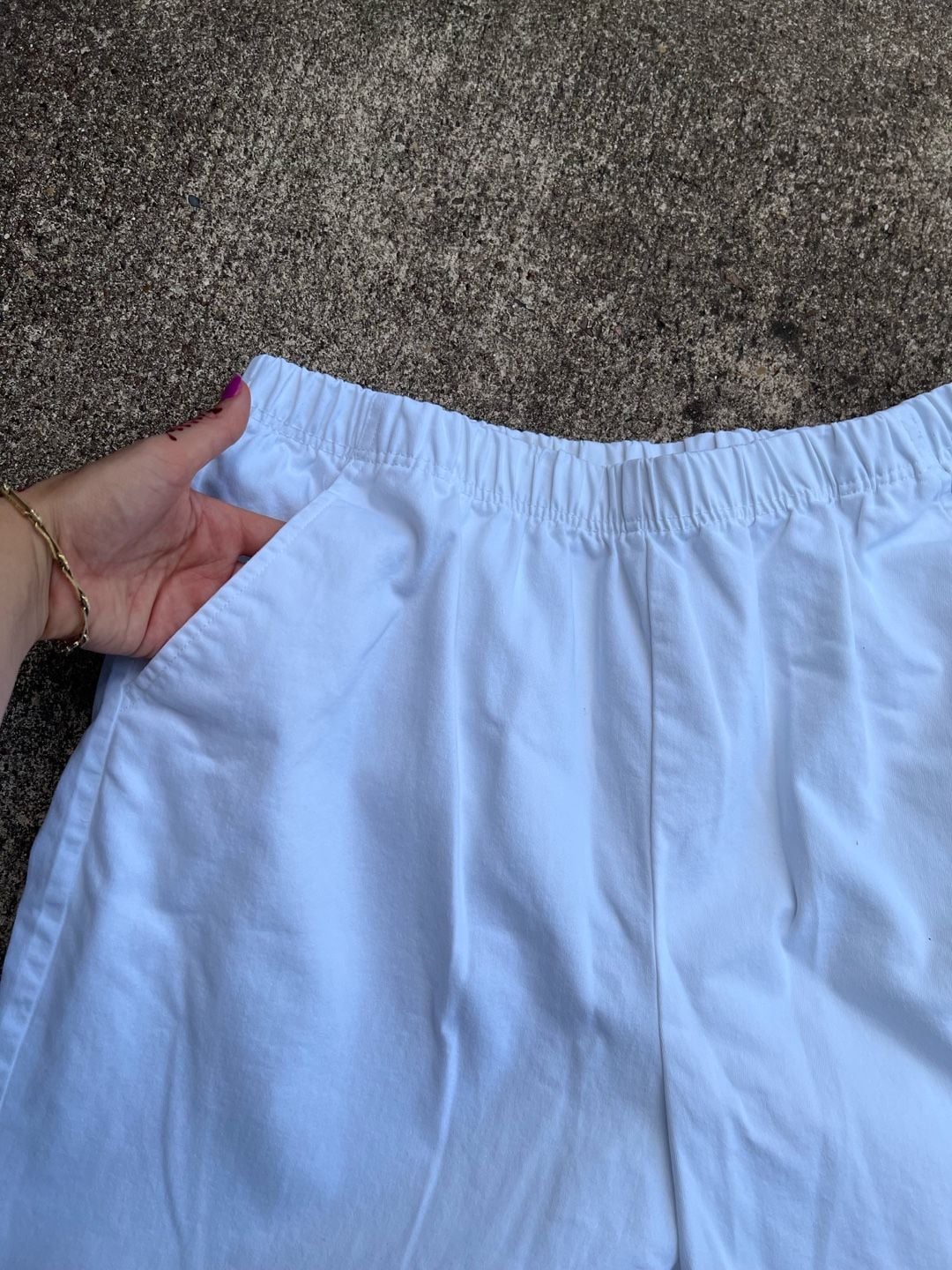 Z- American Sweetheart Style K82 Pull-On Capri Pants Size XL White 4