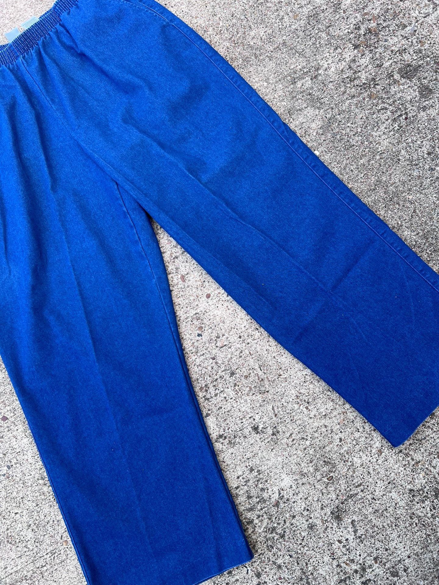 Z- Alfred Dunner Pull-On Pants Size 16P Blue Denim Elastic Waist 3