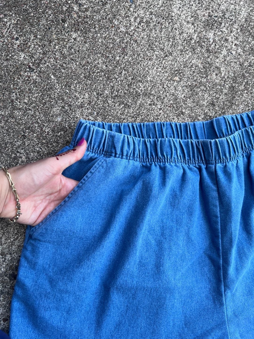 Z- American Sweetheart Pull-On Denim Pants Size XL Blue K82 4