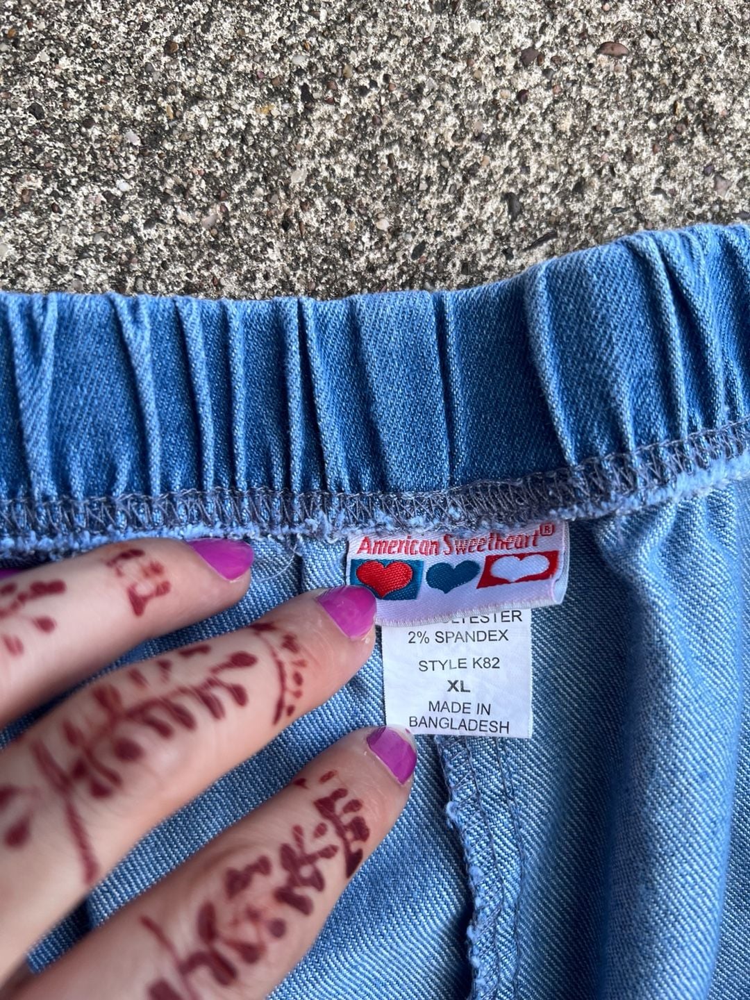 Z- American Sweetheart Pull-On Denim Pants Size XL Blue K82 5
