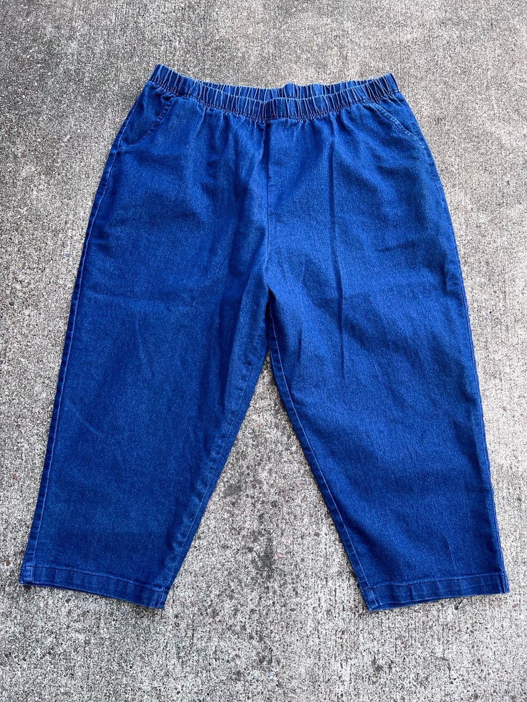 Z- American Sweetheart Style K82 Denim Pants Size XL Blue Elastic Waist 2