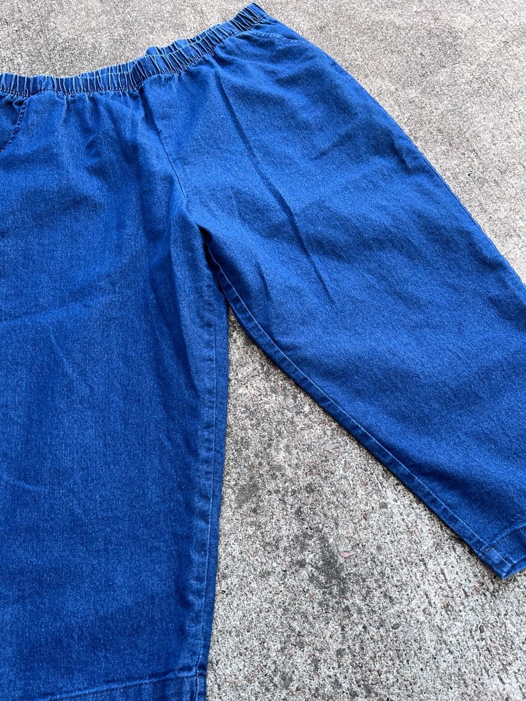 Z- American Sweetheart Style K82 Denim Pants Size XL Blue Elastic Waist 3