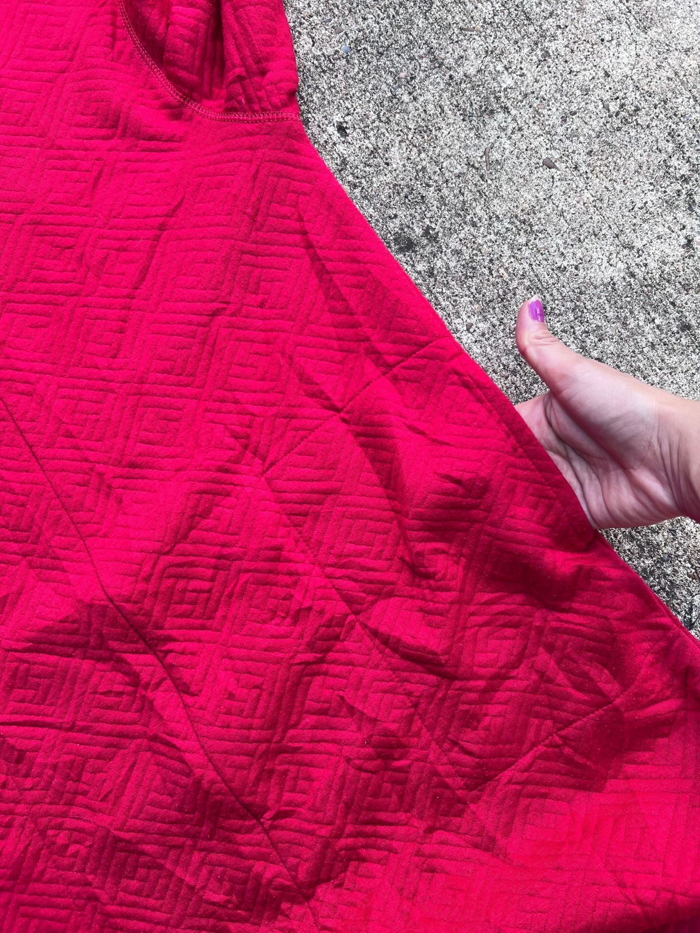 Z- Natori Private Luxuries Robe Size S Red Quilted Zip Front Lounge 5