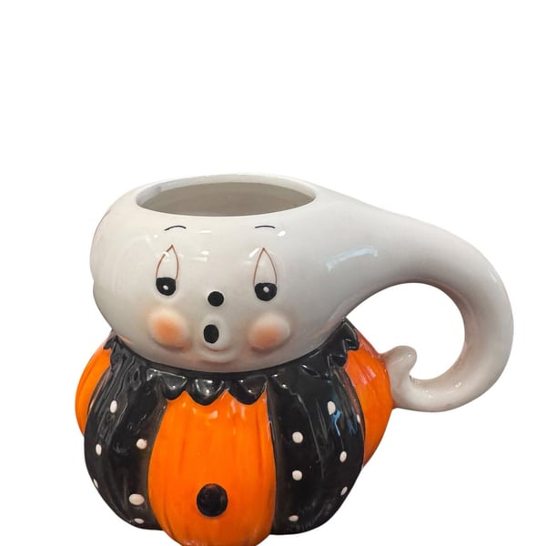 Johanna Parker Design Halloween Vintage Style GHOST Pumpkin Peep Mug