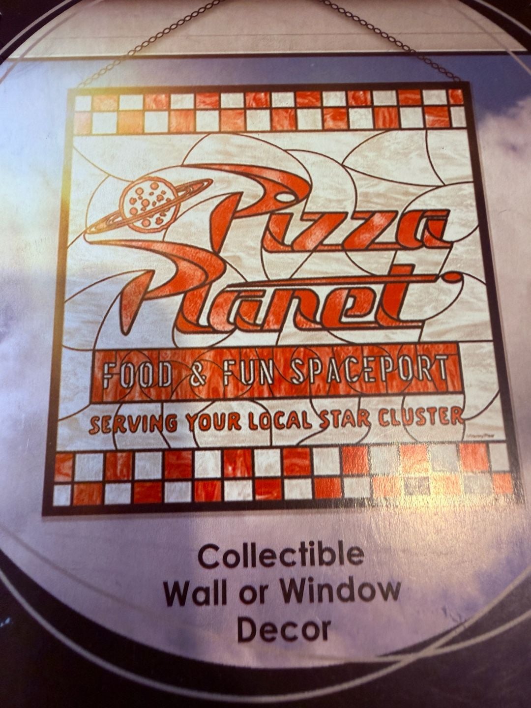 Open Road Brands Toy Story Pizza Planet Hanging Stained Glass 6x6 Decor 5