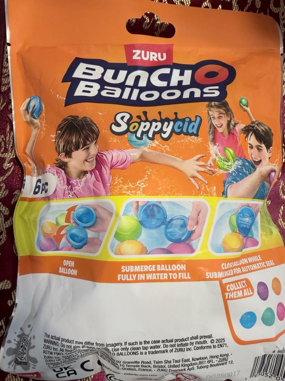 ZURU Bunch O Balloons Reusable Water Balloons Size 6pc 1