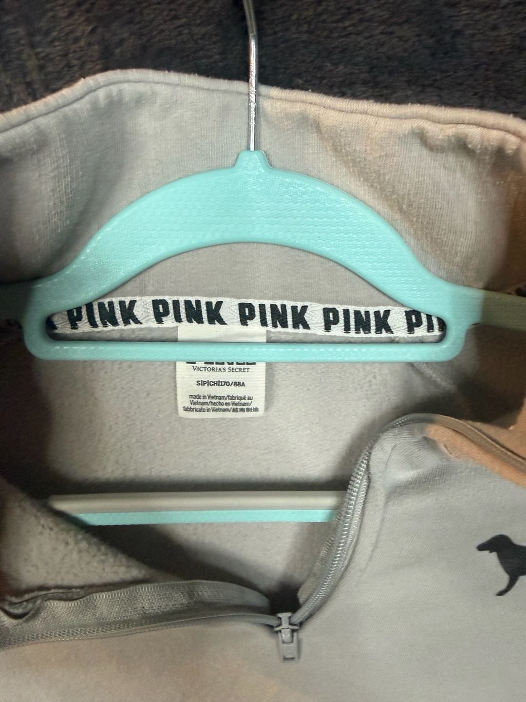 Women’s Victoria's Secret PINK Half-Zip Pullover Size S Ombre Gray #11 5