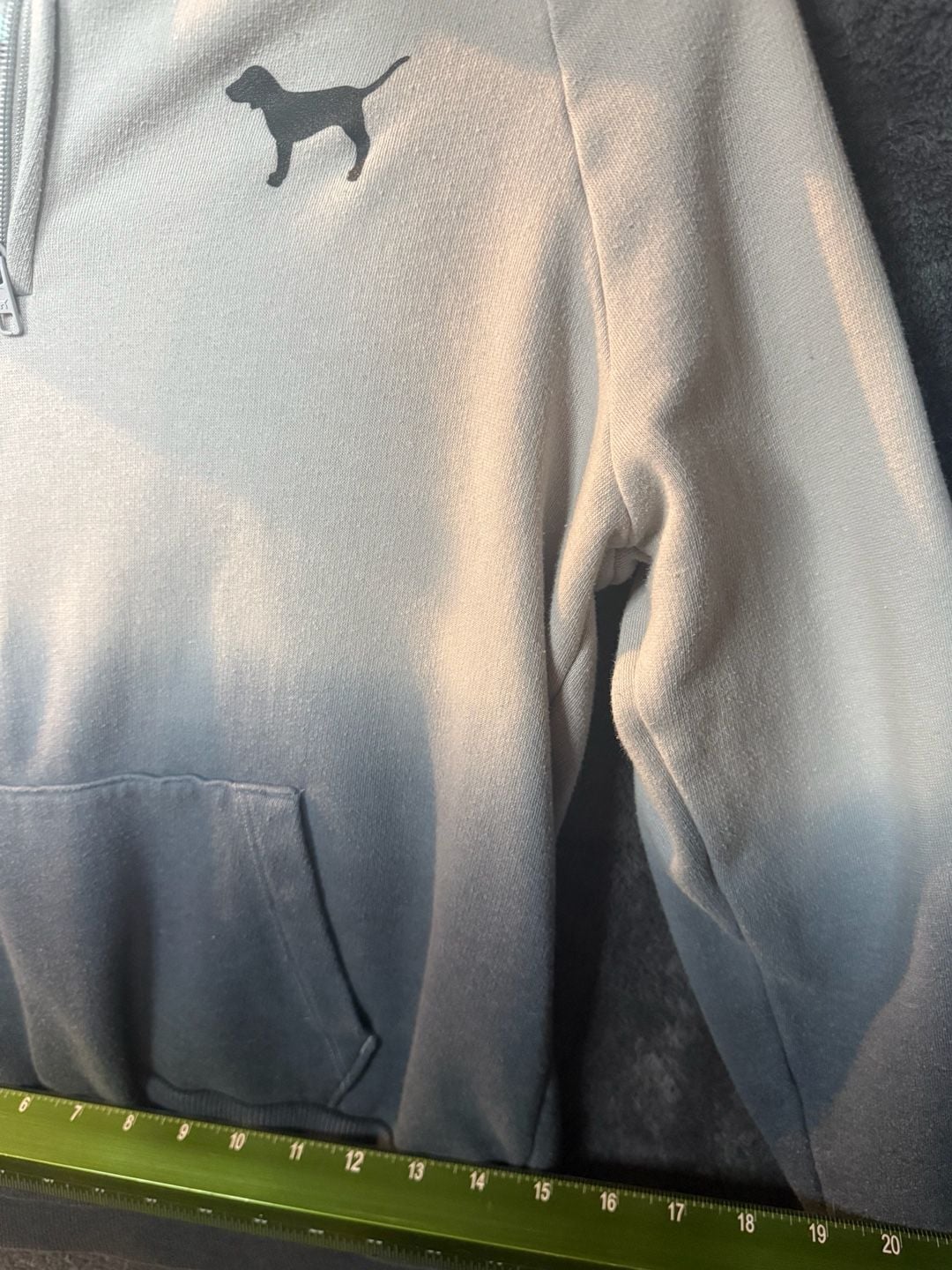 Women’s Victoria's Secret PINK Half-Zip Pullover Size S Ombre Gray #11 9