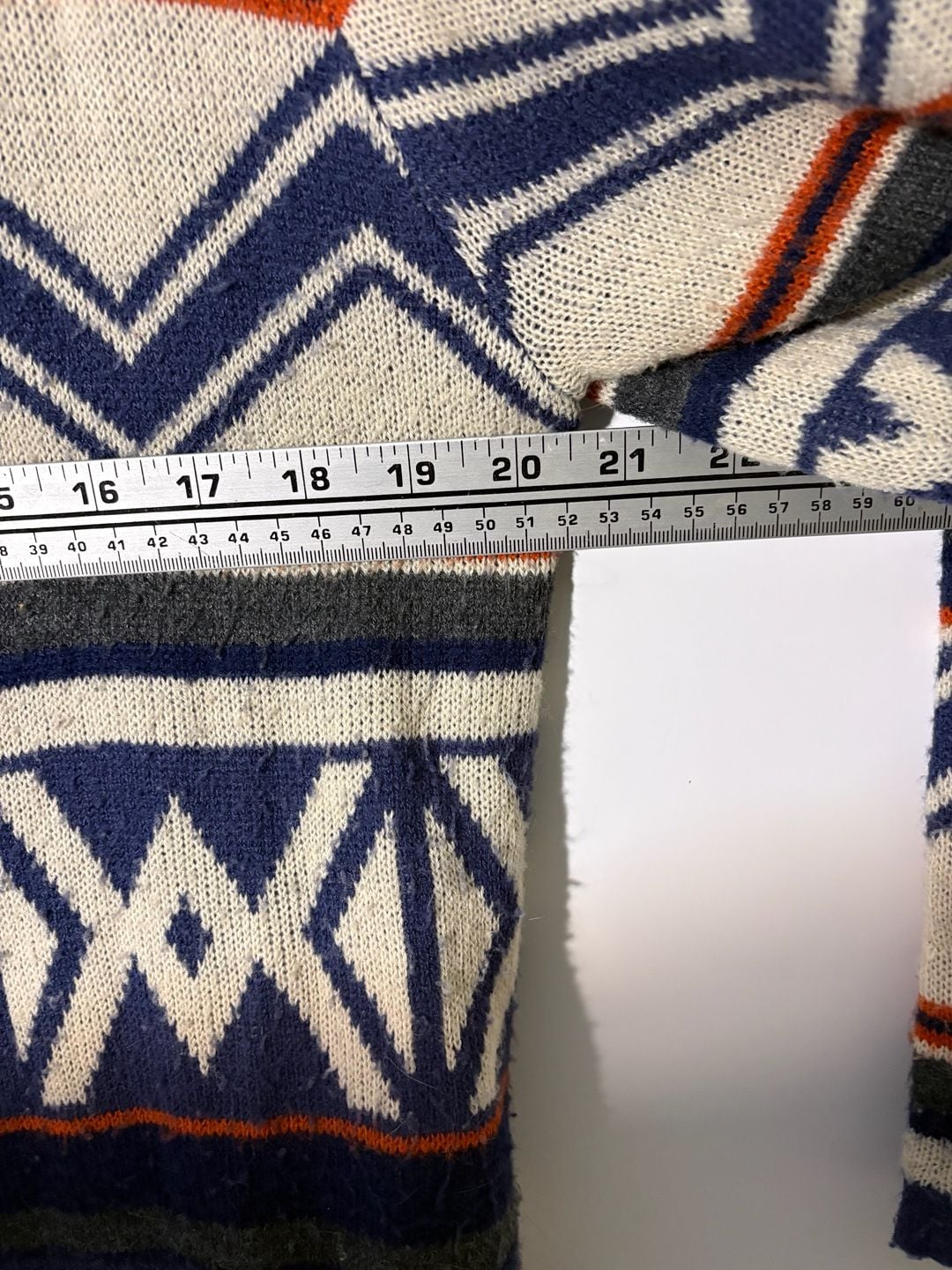 Hannah Cardigan Sweater Size L Open Front Hooded Aztec Geometric 7