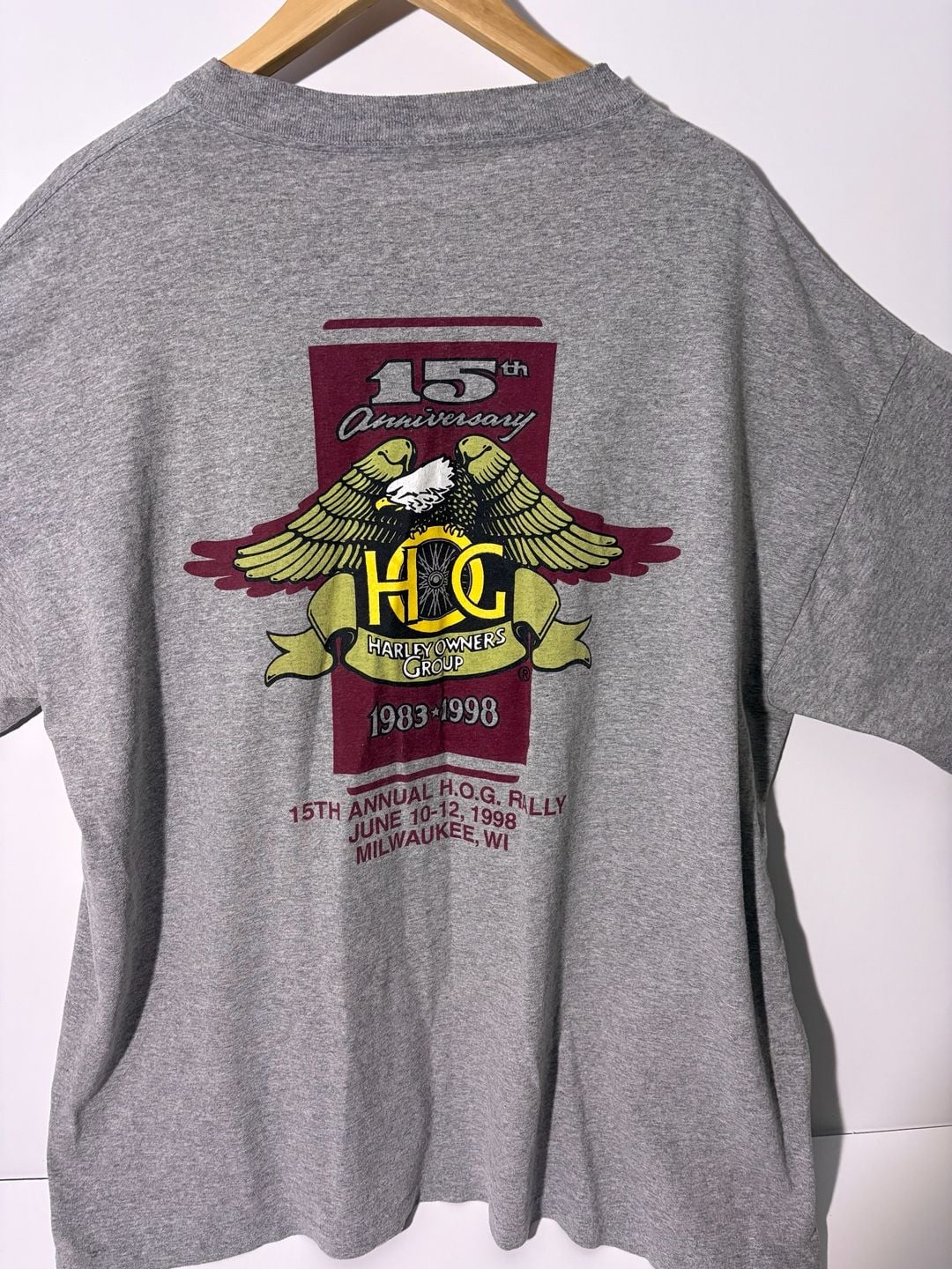 Harley Davidson H.O.G. 15th Annual Rally T-Shirt XX-Large Gray 1998 5