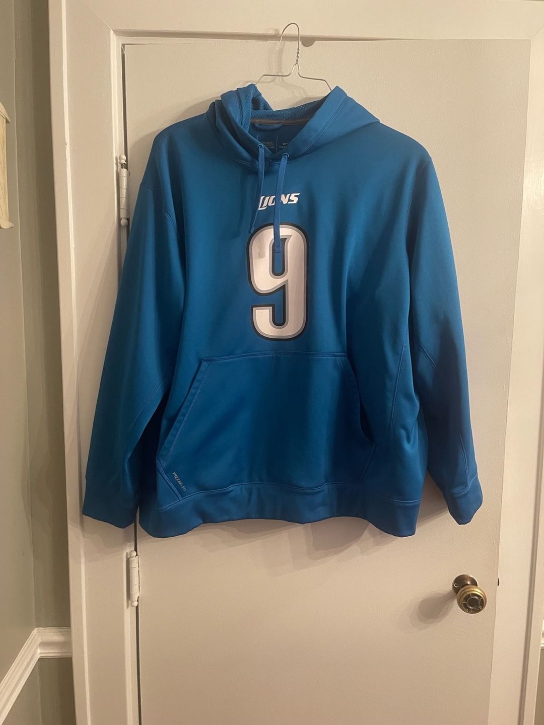 Nike Detroit Lions Matthew Stafford 9 Therma-Fit Hoodie XXL Blue 2