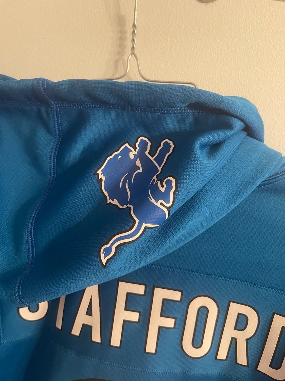 Nike Detroit Lions Matthew Stafford 9 Therma-Fit Hoodie XXL Blue 5
