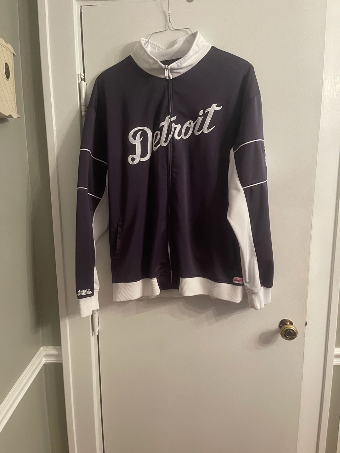 Stitches Detroit Tigers Track Jacket Size 2X-Large Navy Blue MLB Full Zip 2