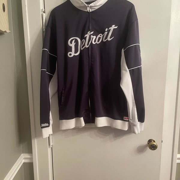 Stitches Detroit Tigers Track Jacket Size 2X-Large Navy Blue MLB Full Zip