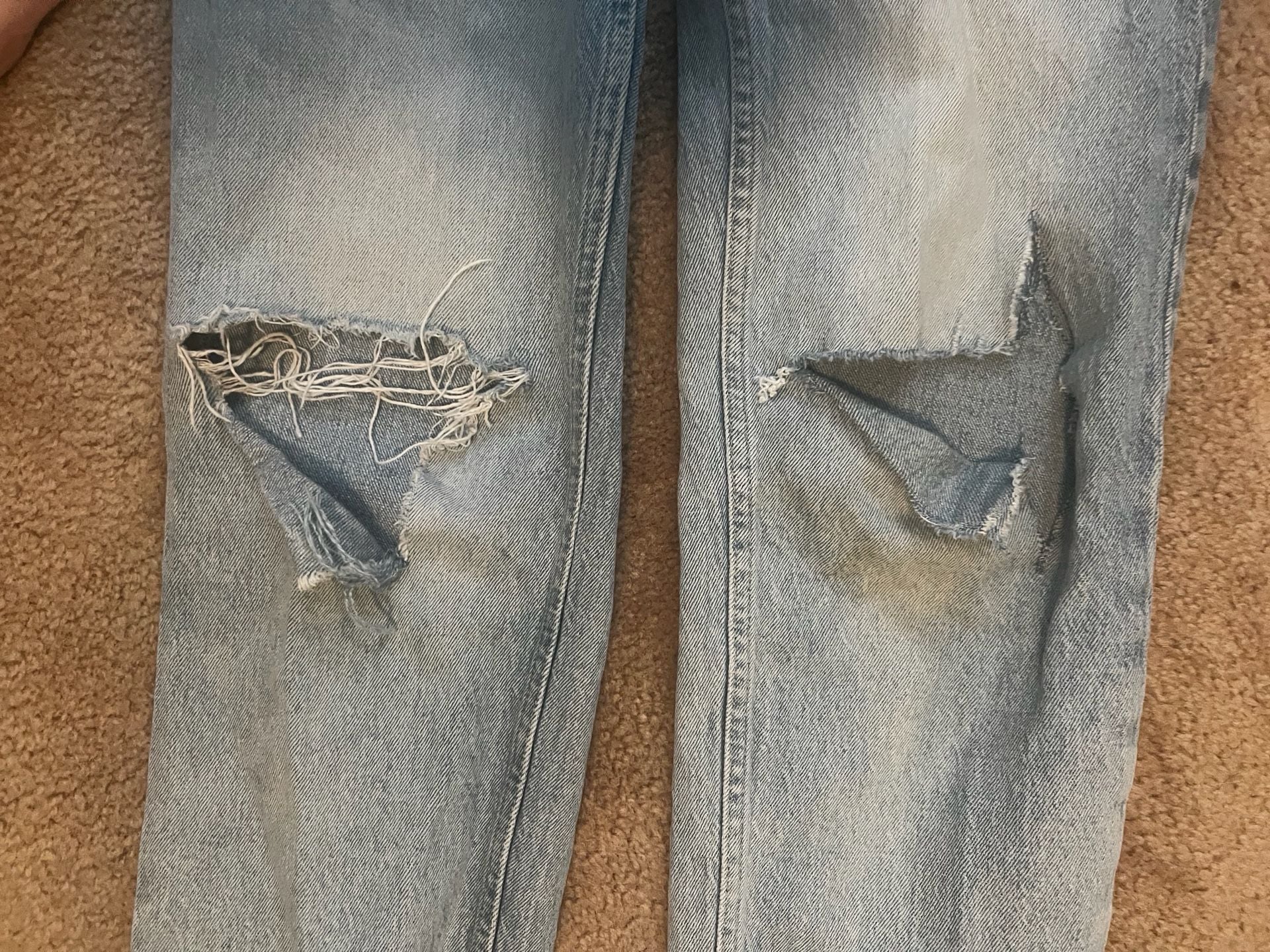 Free Assembly Distressed Straight Leg Jeans Size 8 5