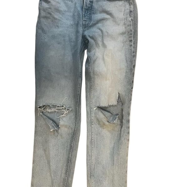 Free Assembly Distressed Straight Leg Jeans Size 8