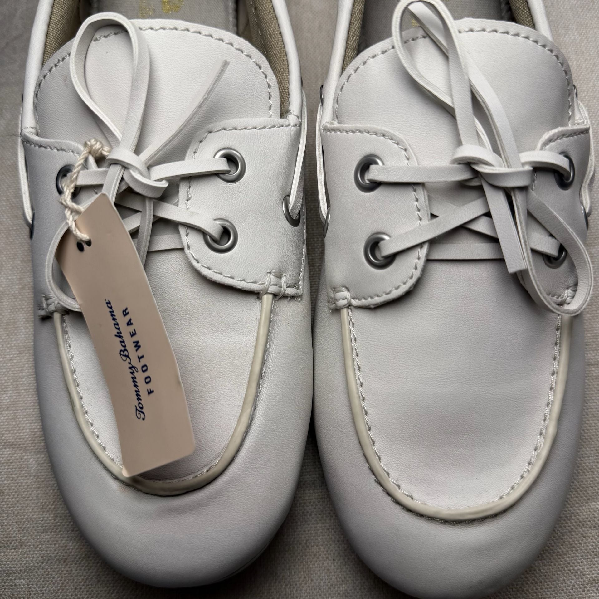 Women’s Tommy Bahama Seafairer Boat Shoes White Leather Size 9 8