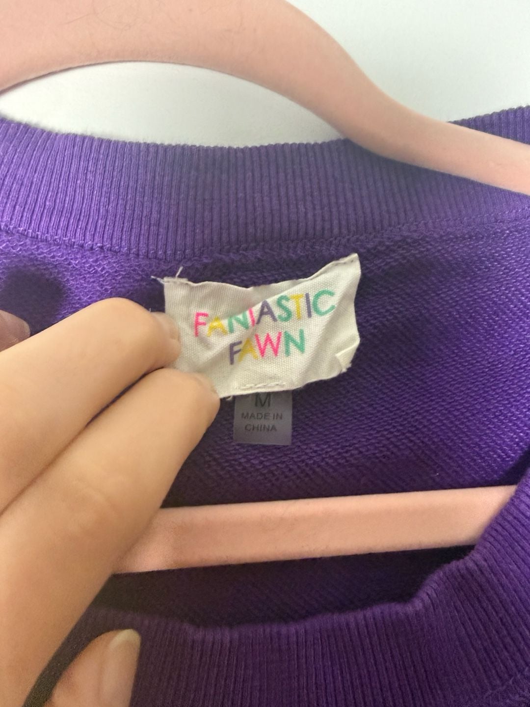 Fantastic Fawn Tiger Face Sweatshirt Size M Purple Yellow Rhinestone 5