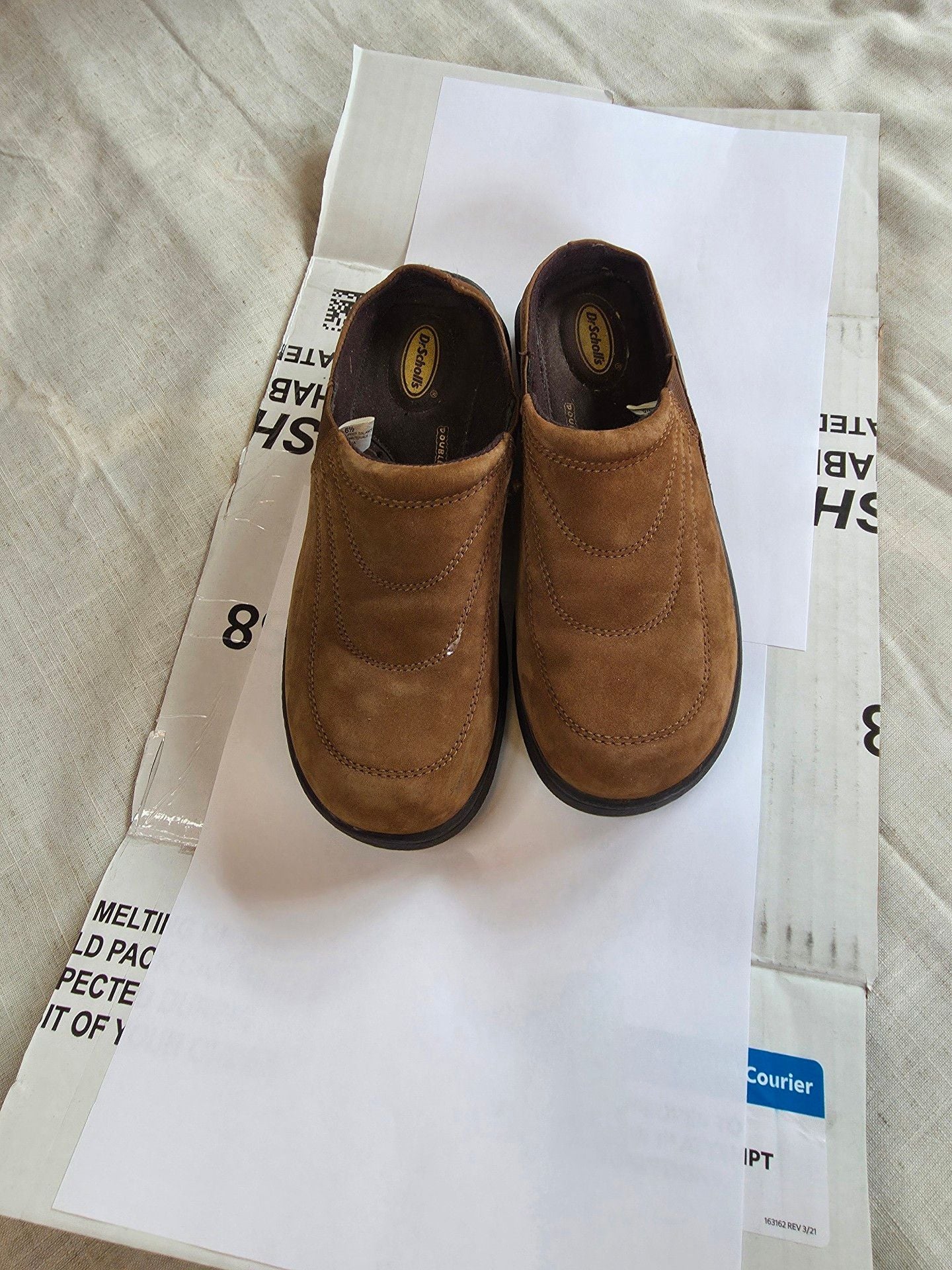 Dr. Scholl's Idabell Clog Size 6.5 Brown Suede Leather Mule Shoes 2