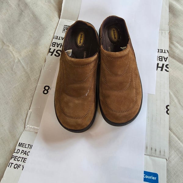 Dr. Scholl's Idabell Clog Size 6.5 Brown Suede Leather Mule Shoes