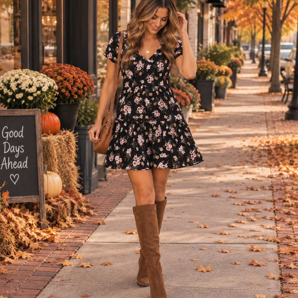 Saltwater Luxe Black Floral Print Mini Dress XS