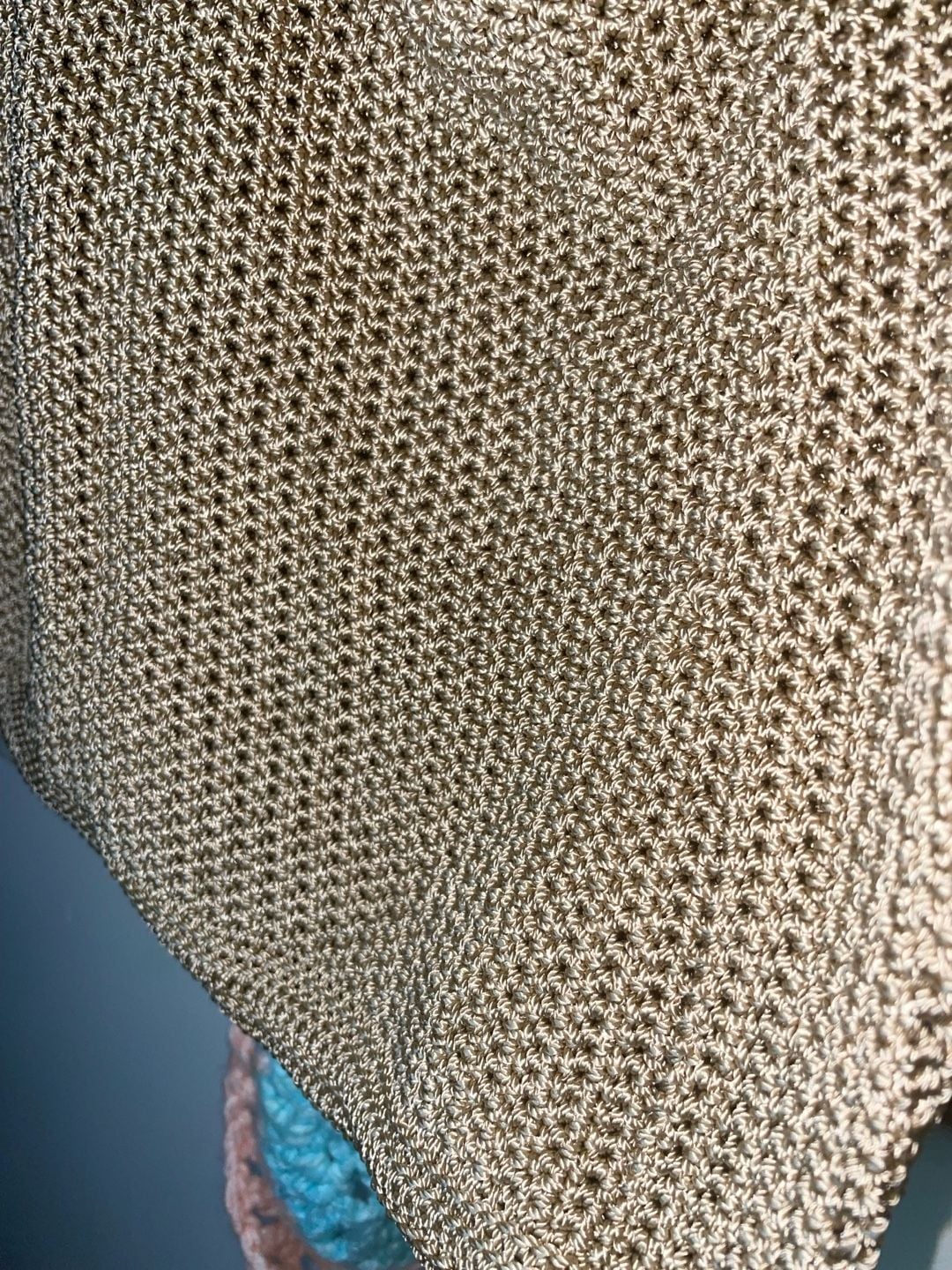 Custom made Crochet Crossbody Bag Gold Metallic one of a kind 4