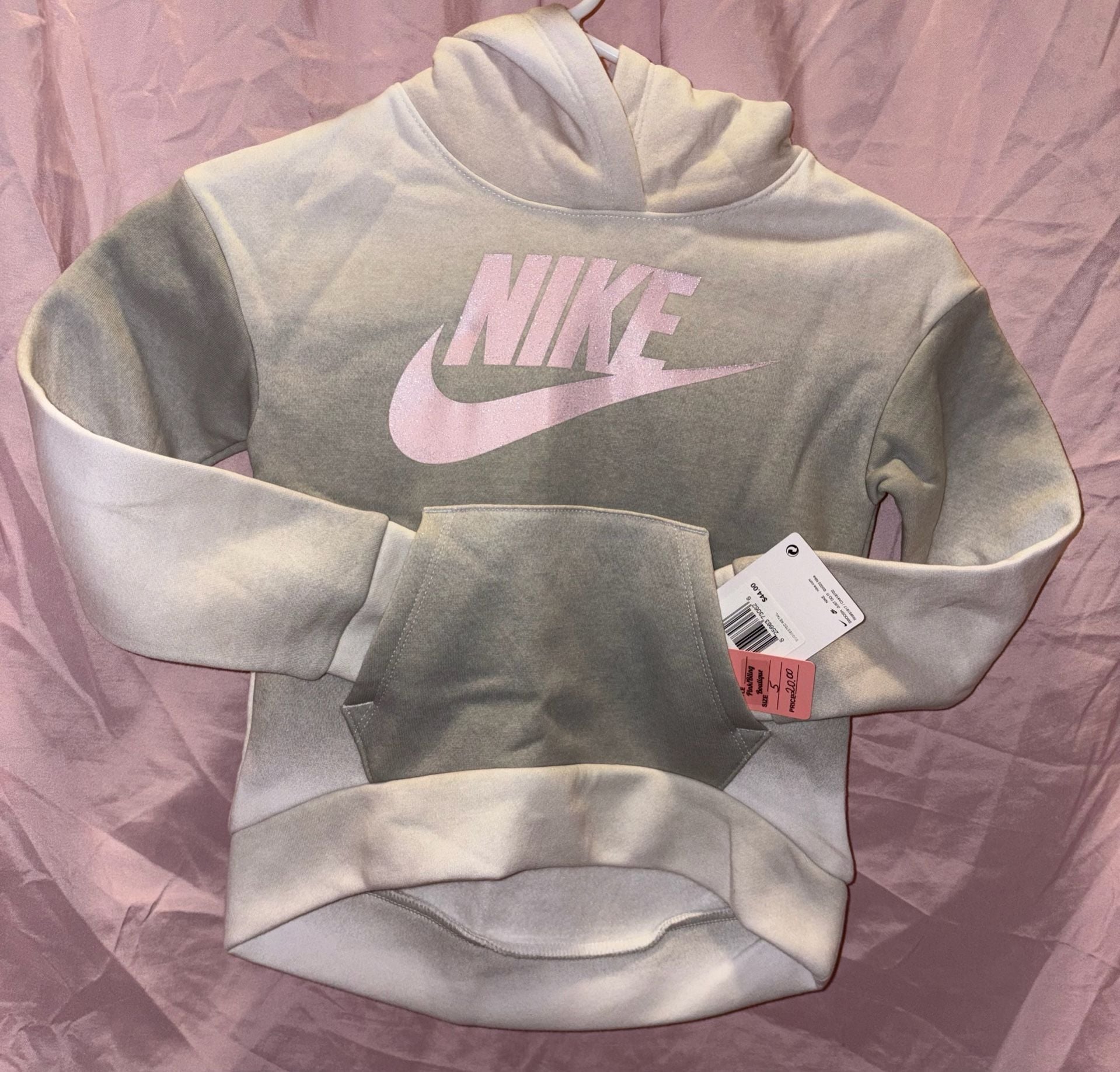 Nike Kids Ombre Pullover Hoodie Size 6 Gray Pink 2