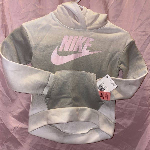 Nike Kids Ombre Pullover Hoodie Size 6 Gray Pink