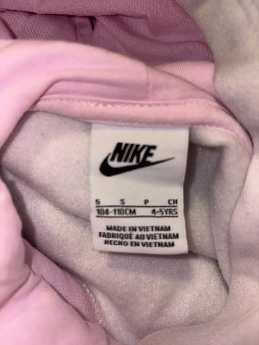 Nike Kids Ombre Pullover Hoodie Size 6 Gray Pink 4