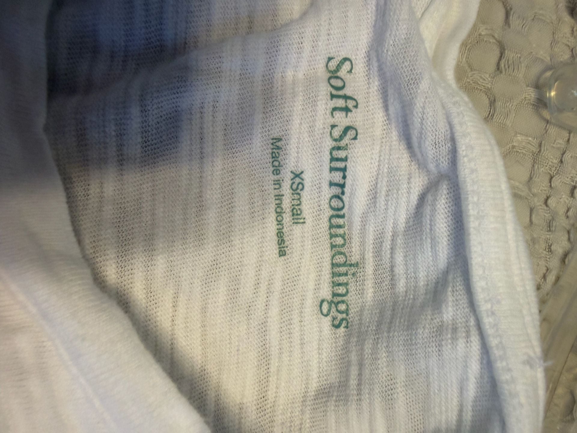Soft Surroundings T-Shirt Size XSmall White Cotton Raw Edge Ruffle Hem 3