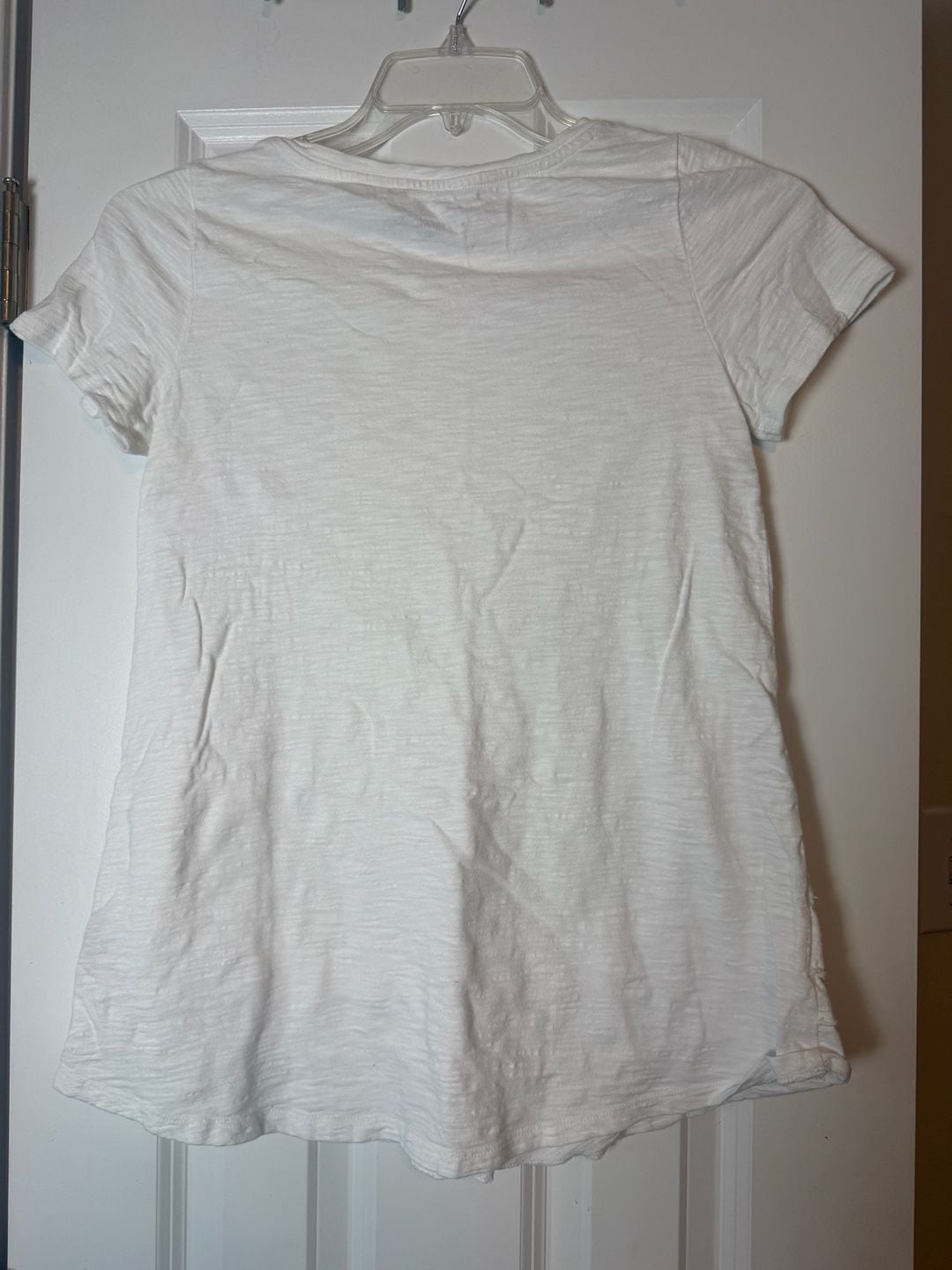 Soft Surroundings T-Shirt Size XSmall White Cotton Raw Edge Ruffle Hem 5
