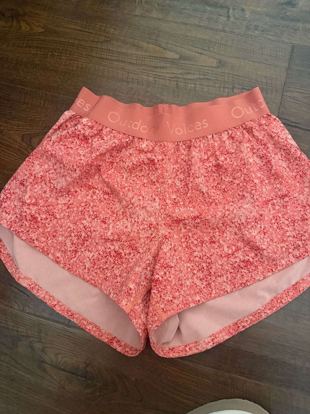 Outdoor Voices Shorts Size XS Red Pink Speckled Athletic 2