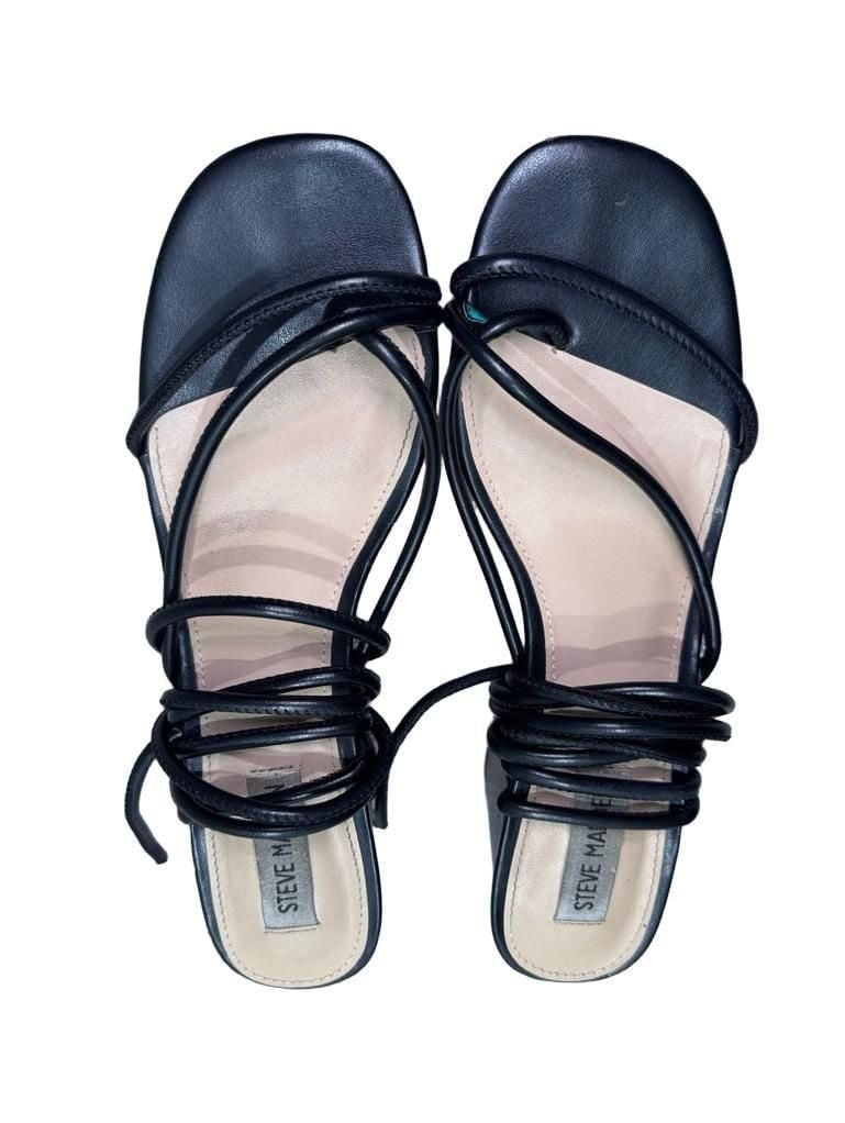Steve Madden Heeled Sandals Black Strappy Tie Up 3