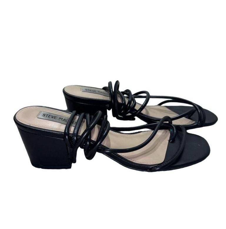 Steve Madden Heeled Sandals Black Strappy Tie Up 4