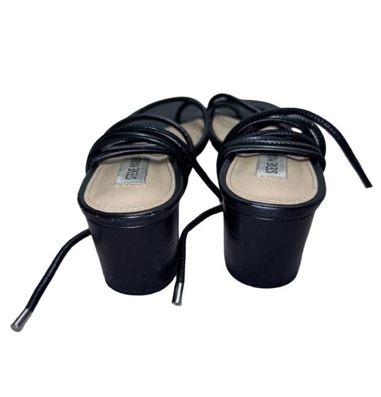 Steve Madden Heeled Sandals Black Strappy Tie Up 5