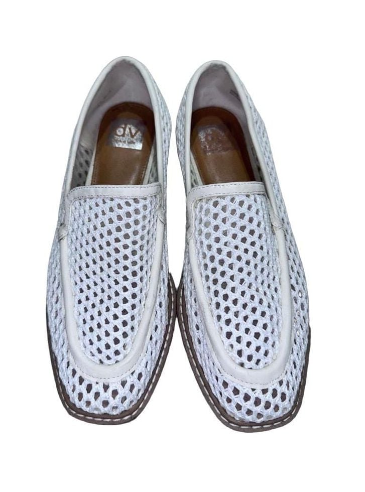 Dolce Vita White Woven Mesh Slip-On Loafers 2