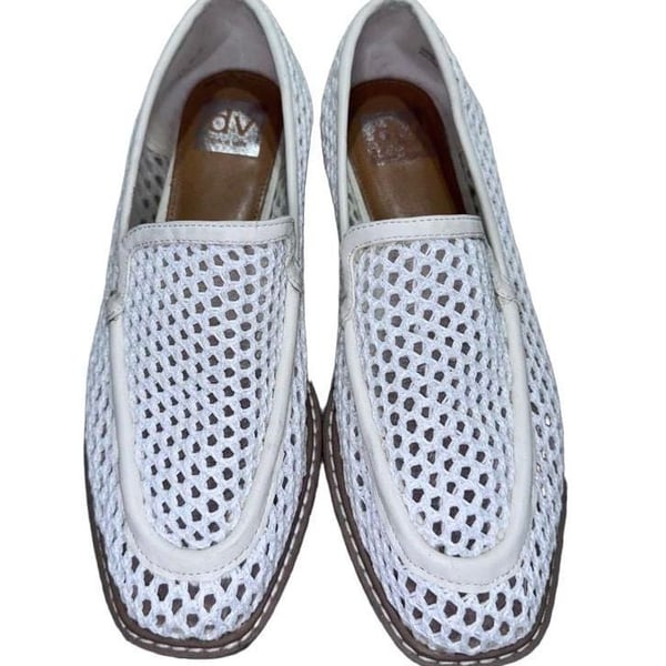 Dolce Vita White Woven Mesh Slip-On Loafers