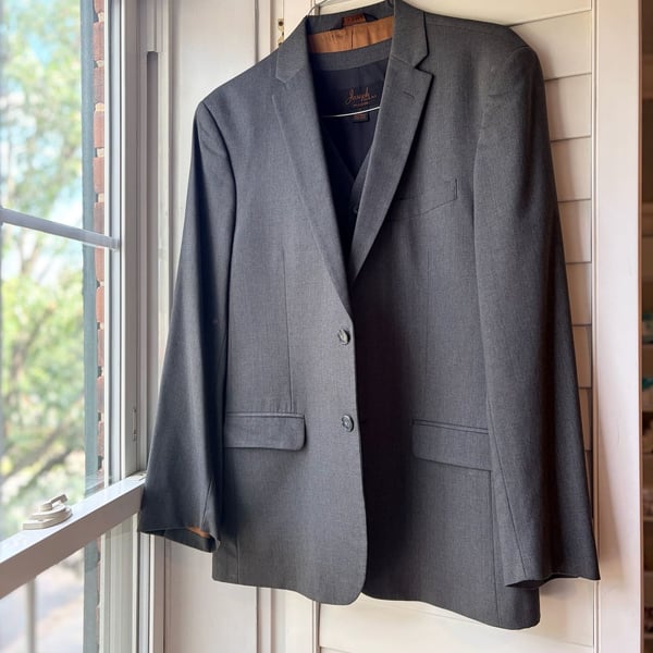 Jos. A. Bank Joseph Slim Fit Gray Wool 3 Piece Suit SzL Minimalist Gentleman 
