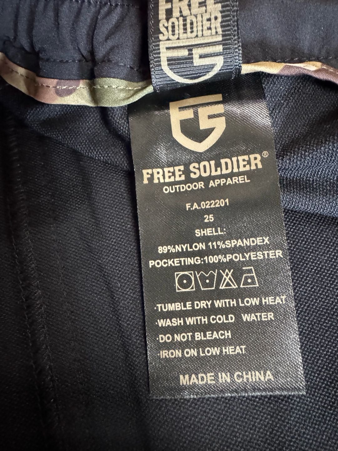 Free Soldier Cargo Hiking Shorts Size 34 Black Quick Dry 8
