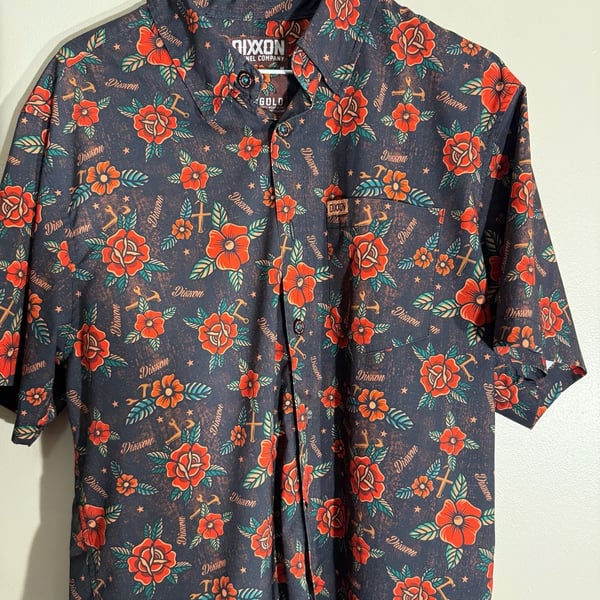 Dixxon Stay Gold Short Sleeve Shirt Size M Black