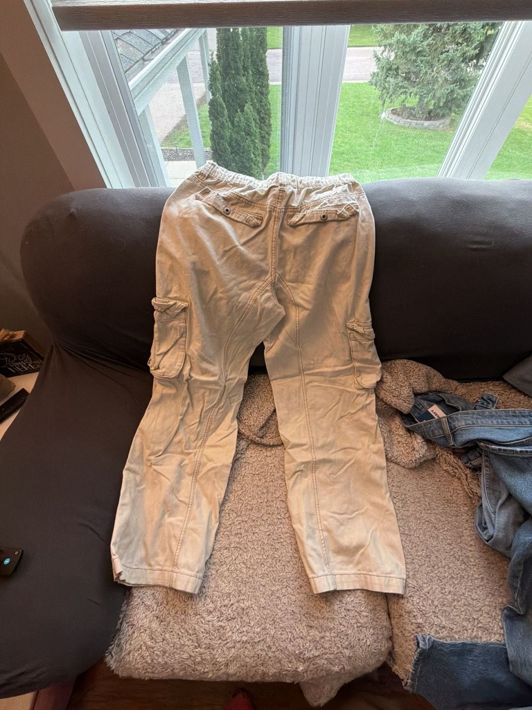Pacsun Cargo Pants Medium Beige Elastic Waist 4