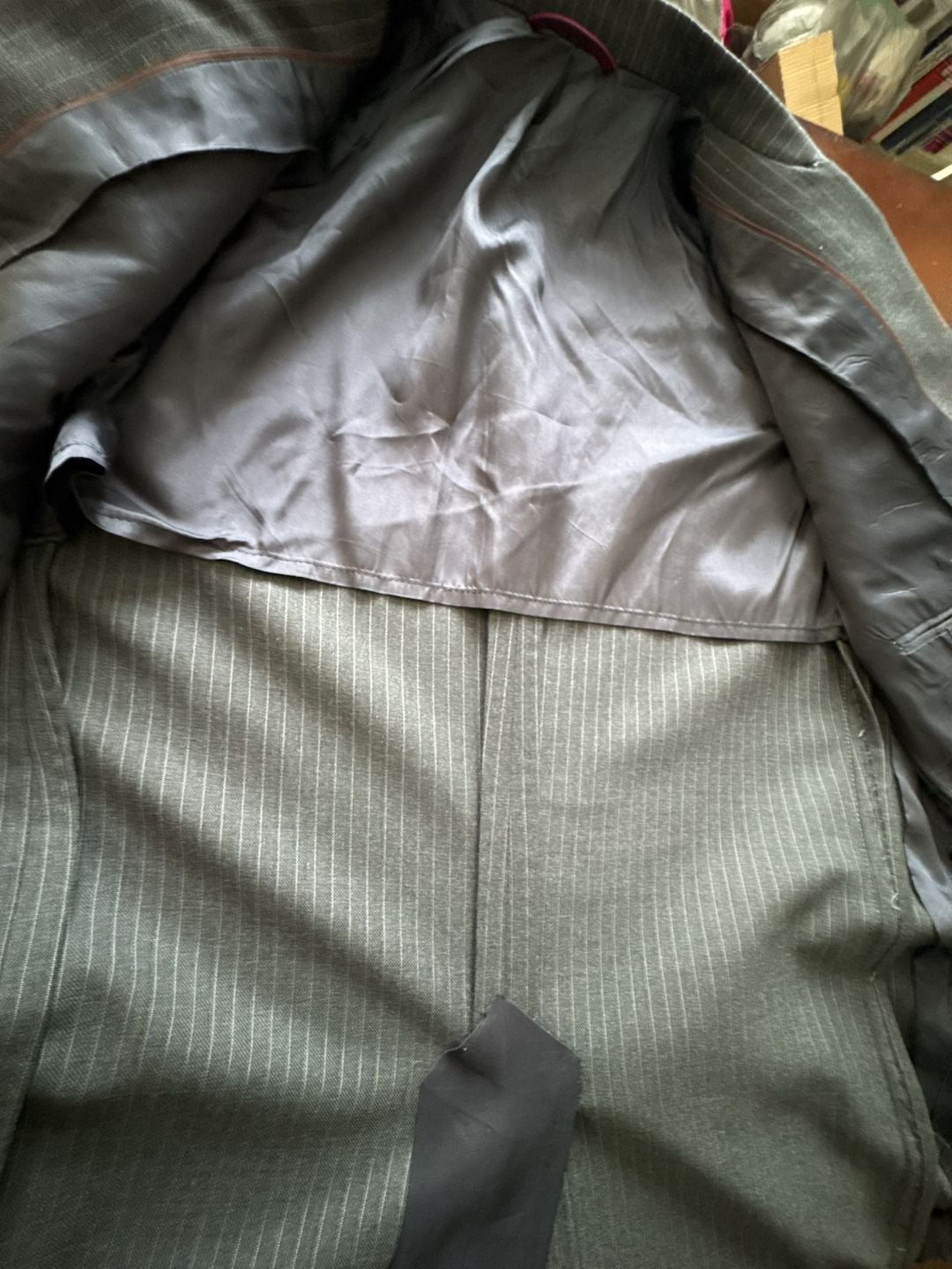 Vintage Hart Schaffner Marx Raleighs Dark Gray Pinstripe Blazer 40/42 16