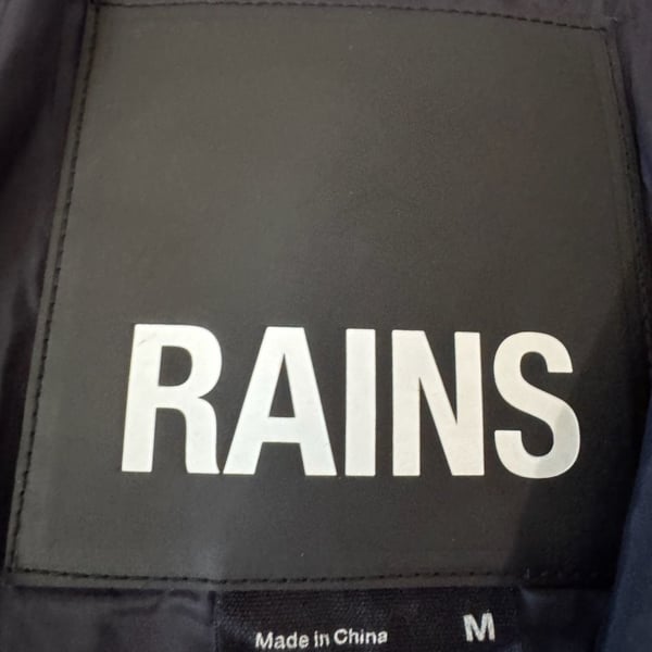 Rains Puffer Vest Size M Black Insulated Waterproof