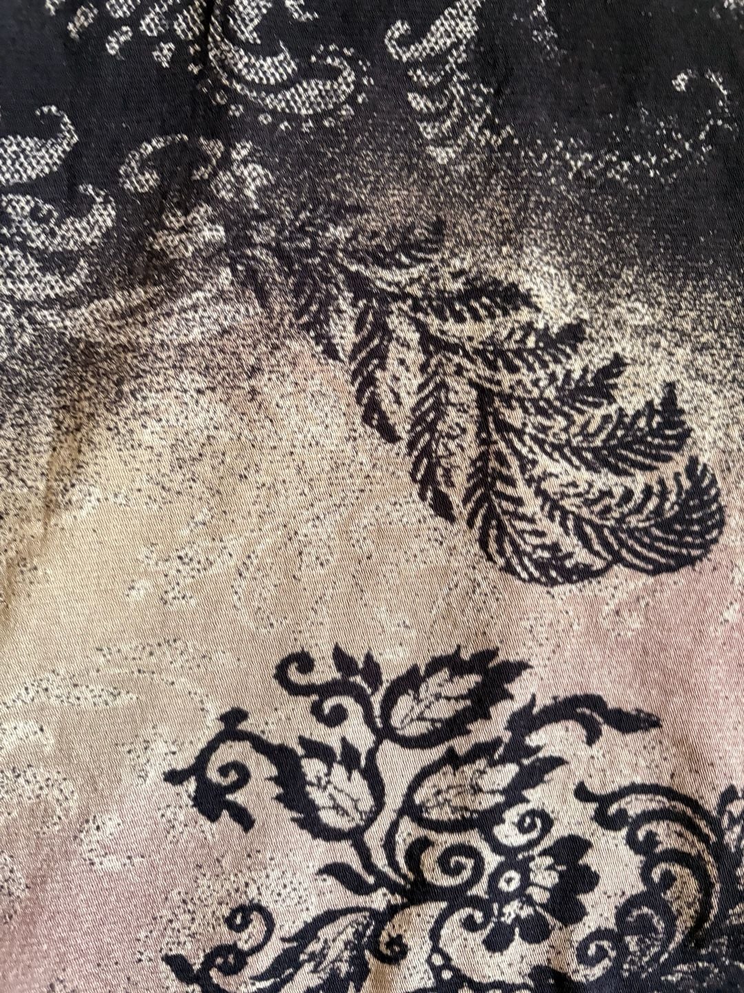 Coldwater Creek Top Size XL Black Gray Floral Long Sleeve 10