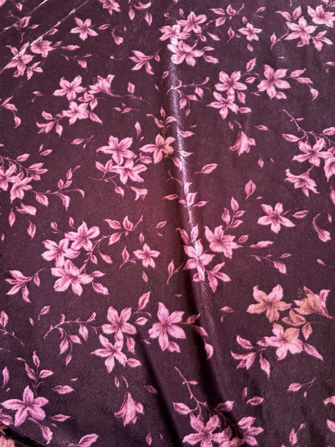 Kathie Lee Collection Skirt Size Extra Large Plum Floral Velvet 8