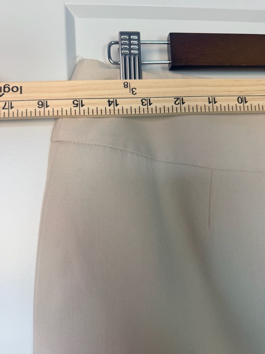 Anne Klein Pencil Skirt Size 6 Beige Stretch Career Workwear_164 6