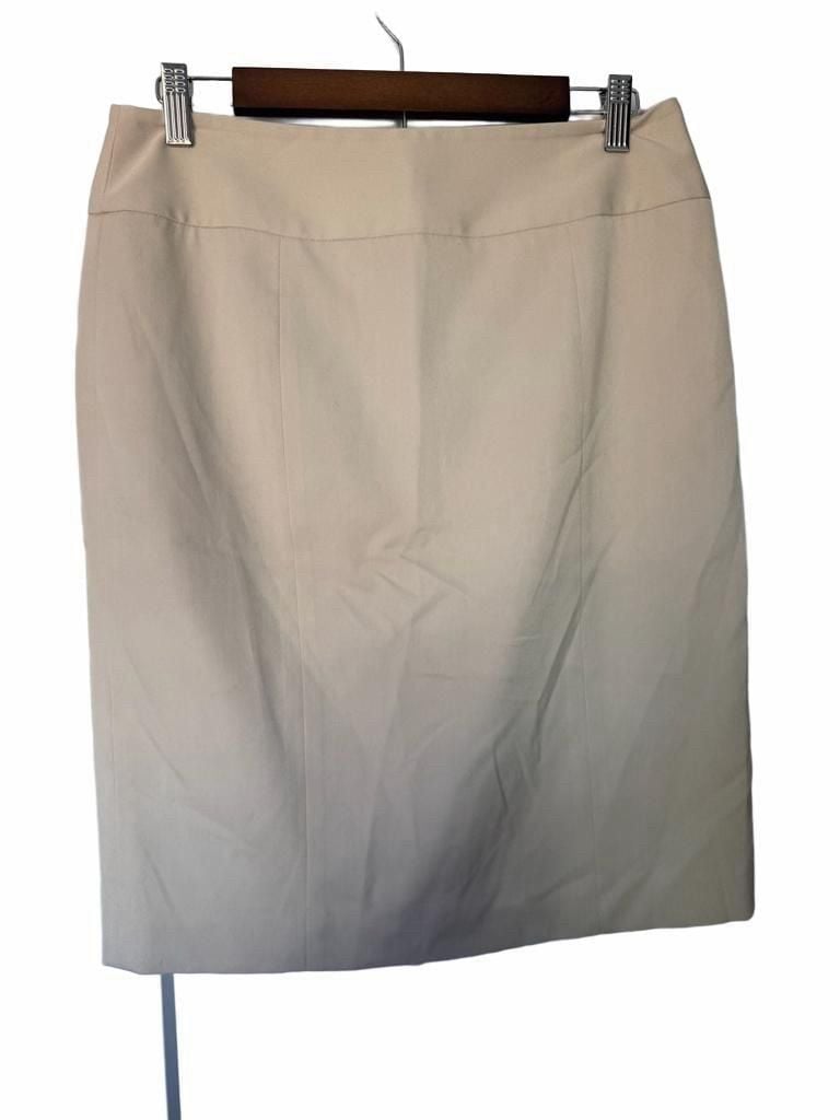 Anne Klein Pencil Skirt Size 6 Beige Stretch Career Workwear_164 2