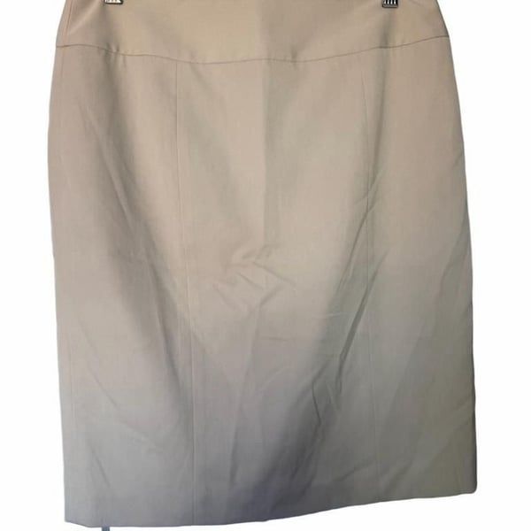 Anne Klein Pencil Skirt Size 6 Beige Stretch Career Workwear_164