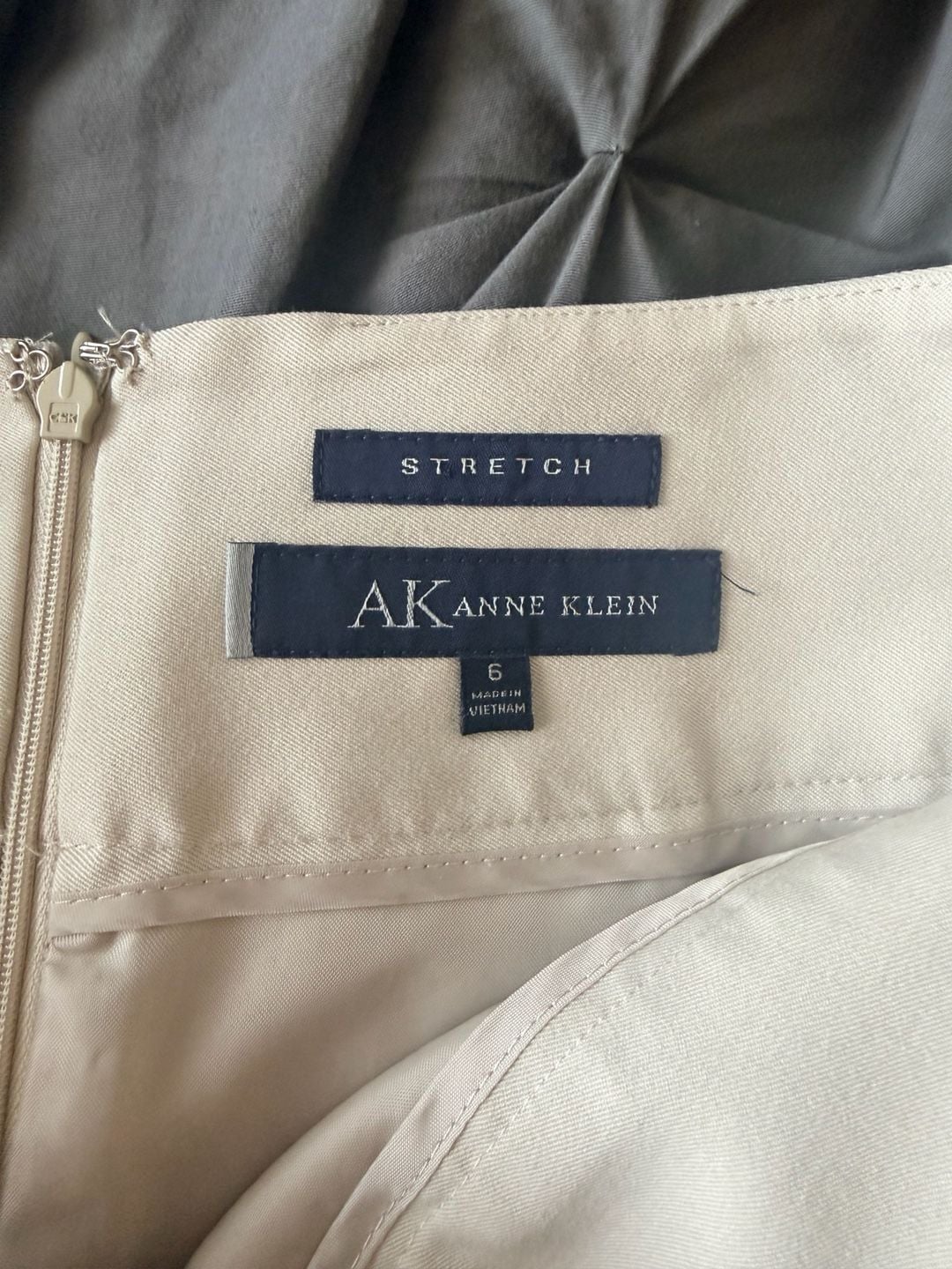 Anne Klein Pencil Skirt Size 6 Beige Stretch Career Workwear_164 7