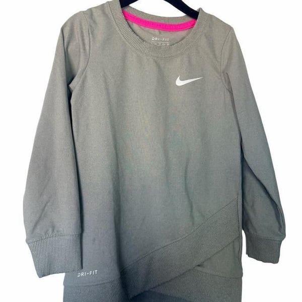 Nike Dri-Fit Crossover Tunic Size XS Grey Long Sleeve Sweatshirt_167
